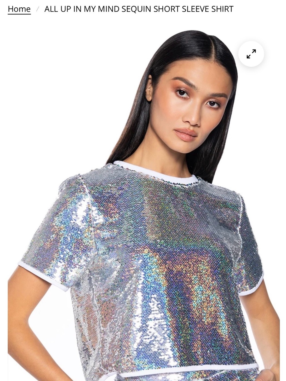 AKIRA All Up In My Mind Sequin Open Back Crop Top